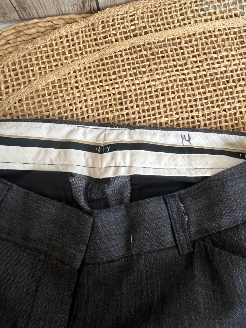 Theory Gray Wide Leg Dress Pants Trouser Size 14 - Picture 7 of 8